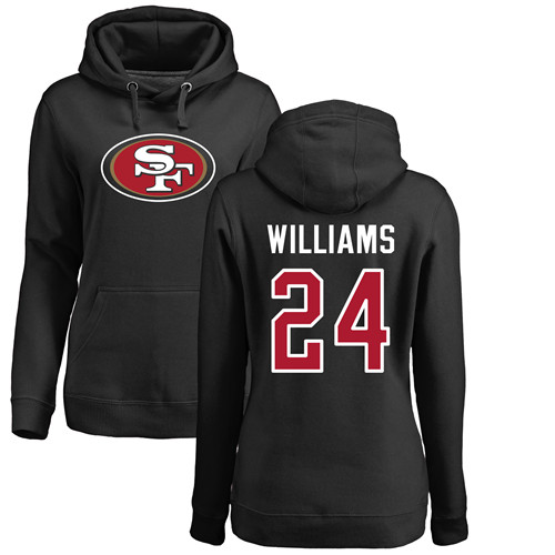 San Francisco 49ers Black Women K Waun Williams Name and Number Logo 24 Pullover